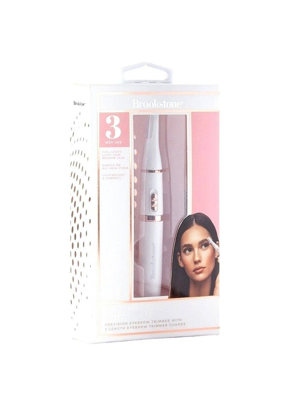 BROOKSTONE TRIMPRO CORDLESS PRECISION EYEBROW & FACIAL HAIR TRIMMER NEW!